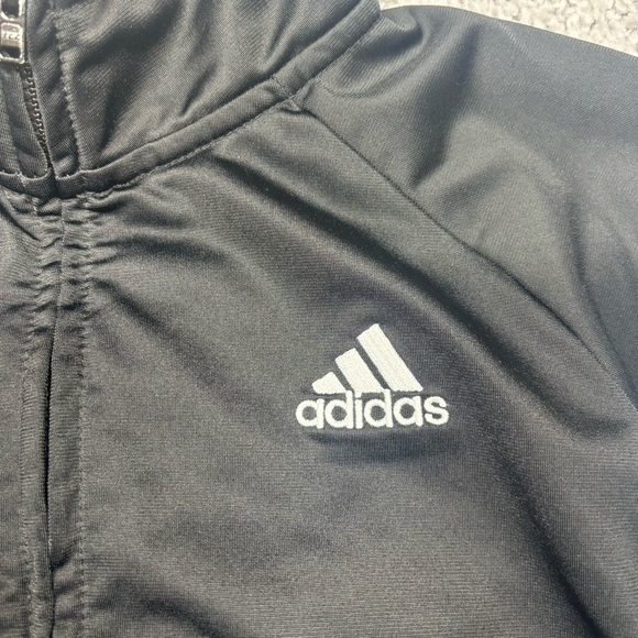 Adidas Jacket Boys Large Zip Up Activewear Pockets Athleisure Gym 3 Stripes - Picture 2 of 4